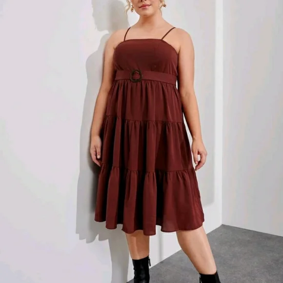 #32 Brand New Plus Belted Cami Dress - Picture 4 of 9